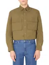 Kenzo Olive Solid Overshirt In Olive