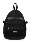 Kenzo Adjustable Strap Buckle Front Zip Pockets In Black