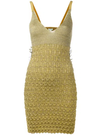 Kenzo Open Back Dress In Green