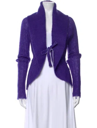 Pre-owned Kenzo Open Front Sweater In Purple