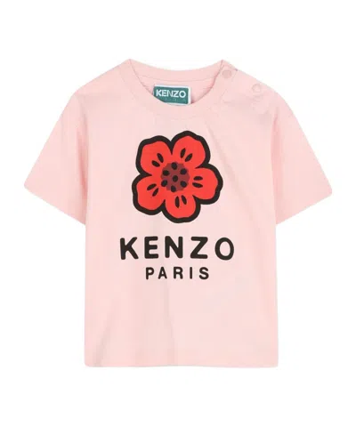 Kenzo Open-necked Black Shirt In Pink