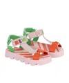 Kenzo Logo-print Colour-block Sandals In Pink