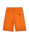 Kenzo Orange-print Bermuda Shorts In Orange