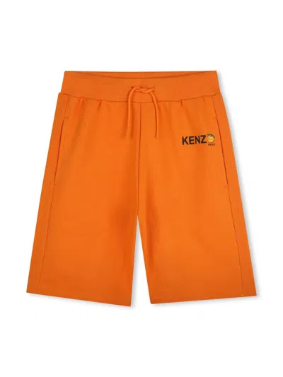 Kenzo Kids' Orange-print Bermuda Shorts