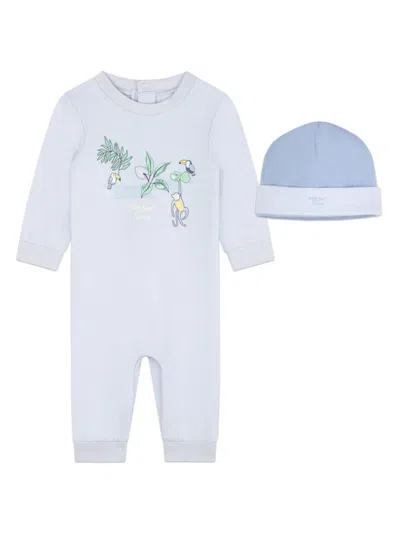 Kenzo Babies' Organic Cotton Jumpsuit Set In 蓝色