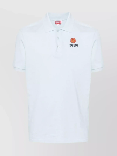 Kenzo Boke Flower Crest Polo Shirt In White