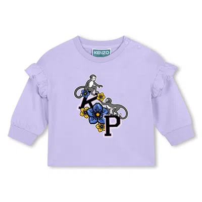 Kenzo Babies' Logo-print Organic Cotton T-shirt Dress In Lilla