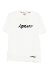 Kenzo Black Cotton T-shirt With Embroidered Tiger Logo In White