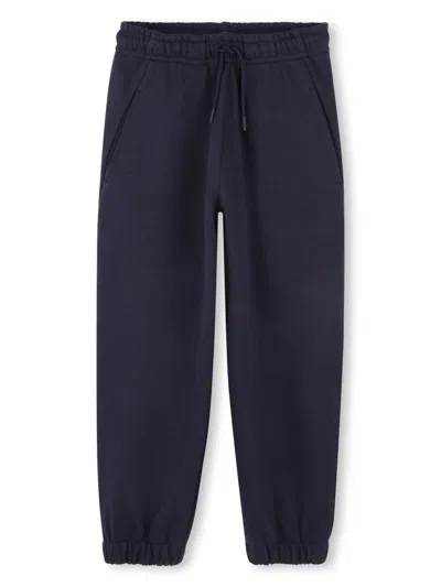 Kenzo Kids' Organic Cotton Track Pants In Blue