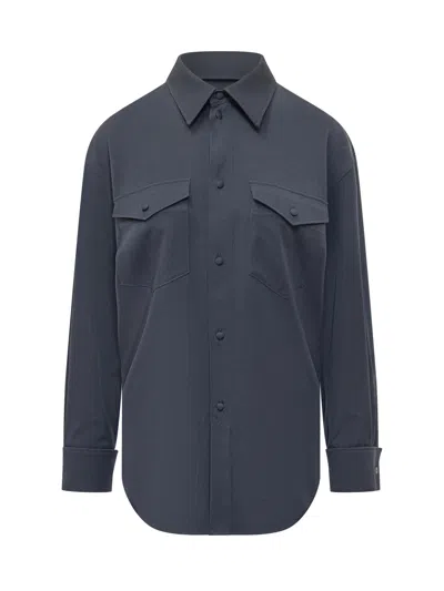 Kenzo Overshirt With Pocket Detail And Buttons In Navy Blue