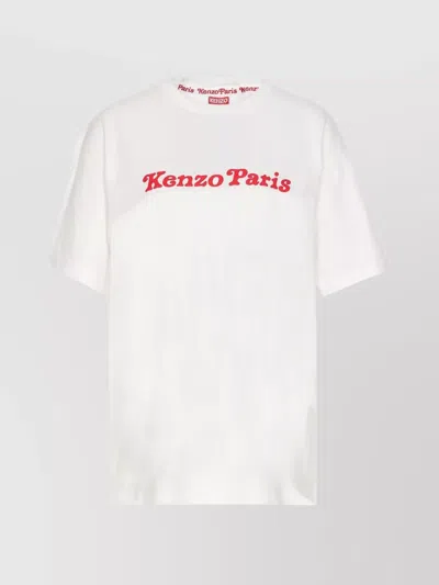 Kenzo Oversize Crew Neck Graphic Print T-shirt In White
