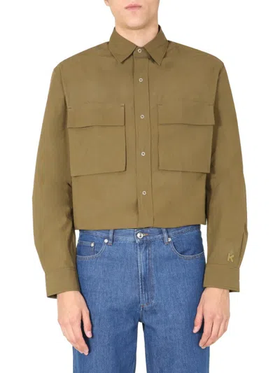 Kenzo Oversize Fit Shirt In Brown