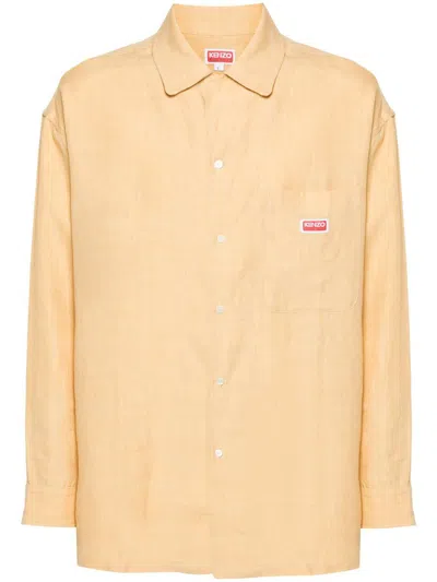 Kenzo Oversize Ls Hawaiian Shirt Clothing In Brown