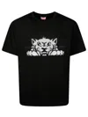 Kenzo Black Oversized T-shirt With Print In Black