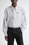 Kenzo Oversize Geometric Pattern Shirt In White