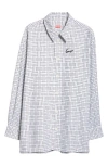 Kenzo Oversize Geometric Pattern Shirt In White