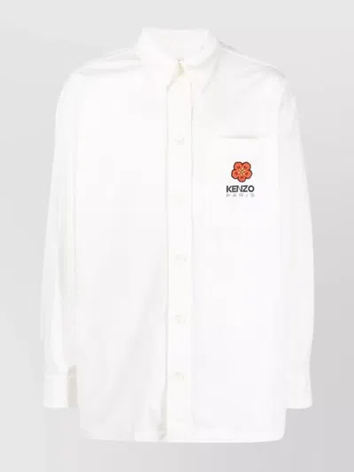 KENZO OVERSIZED BOKE FLOWER CREST COTTON SHIRT