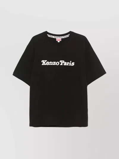 Kenzo Oversized Crew Neck Graphic Print T-shirt In Black
