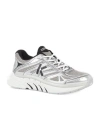Kenzo Pace Metallic Mesh Sneakers In White