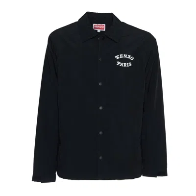 Kenzo Padded Coach Jacket With Bold Graphics In Black