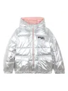 Kenzo Padded Hooded Jacket In Metallic