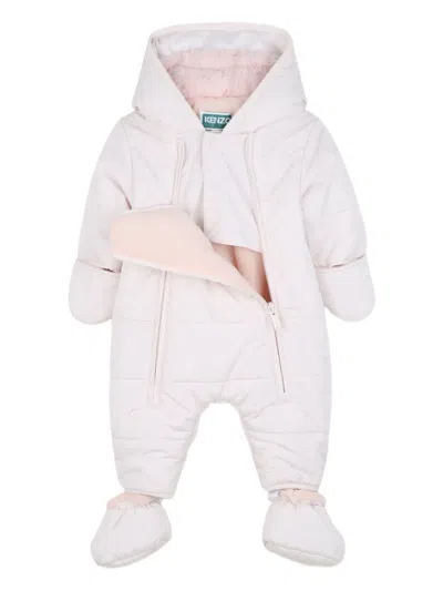 Kenzo Babies' Padded Hooded Snowsuit In Pink