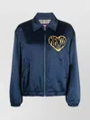 Kenzo Padded Jacket With Collared Neck And Elasticated Cuffs In Blue
