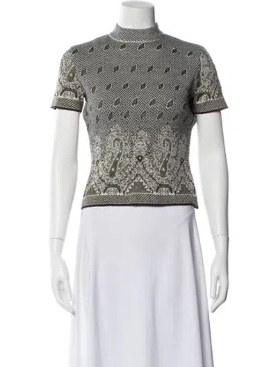Pre-owned Kenzo Paisley Print Mock Neck Top In Multi