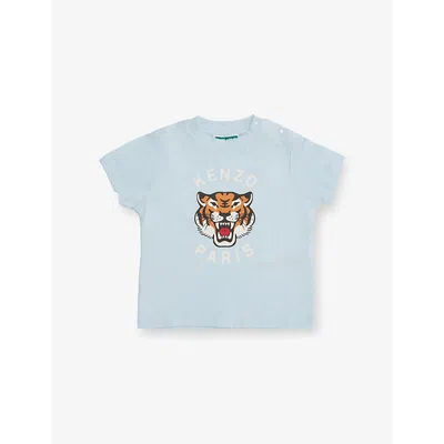 Kenzo Babies' Regular-fit Brand-print Cotton-jersey T-shirt 12 Months - 3 Years Pale Blu In Pale Blue