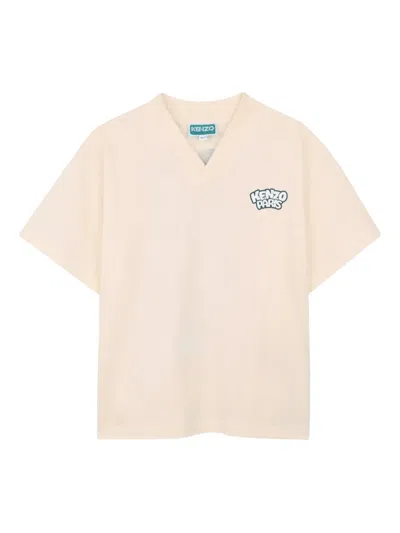 Kenzo Kids' Panda-print T-shirt In Neutral