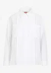 Kenzo Paneled Broderie Anglaise Shirt In White