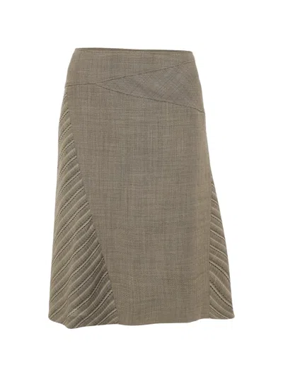 Pre-owned Kenzo Panelled A-line Midi Skirt In Gray
