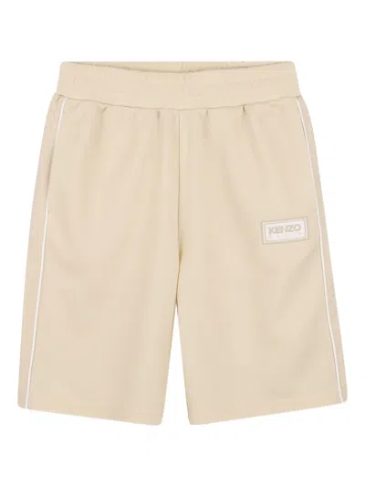 Kenzo Kids' Panelled Logo Casual Shorts In Gold