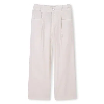 Kenzo Kids' Pantaloni A Gamba Ampia In Neutral
