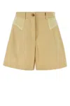 Kenzo Cream Cotton Bermuda Shorts In Brown