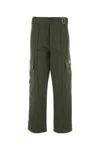Kenzo Cargo Pant Cotton Wide Leg In Green