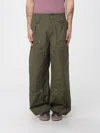 Kenzo Cotton Trousers With Quilted Pattern And Pockets In Green