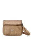 Kenzo Paper Leather Shoulder Bag In Brown