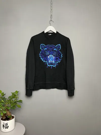 Pre-owned Kenzo Paris Big Logo Tiger Sweater In Black