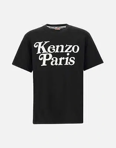 Pre-owned Kenzo Paris By Verdi Cotton T-shirt With Maxi Flocked Logo 100% Original In Black