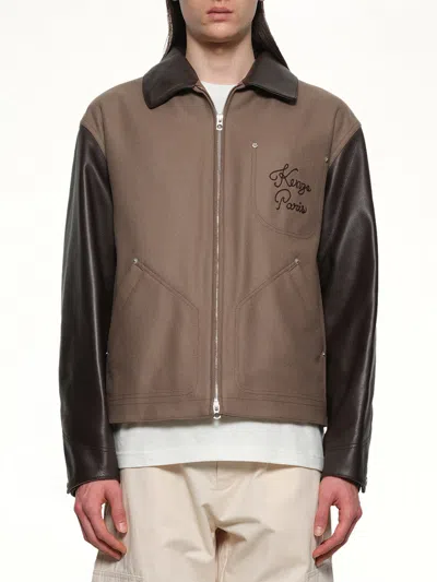 Kenzo Paris Chainstitch Jacket Contrast Sleeves Buttons In Multi