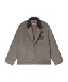Kenzo ' Paris Chainstitch' Workwear Jacket In Washed Cotton In Brown