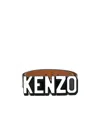 Kenzo Leather Buckle Belt With Pop Art Print In Black