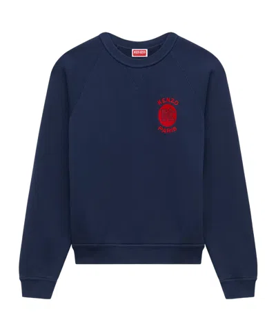 Kenzo ' Paris Emblem' Embroidered Sweatshirt In Cotton In Black