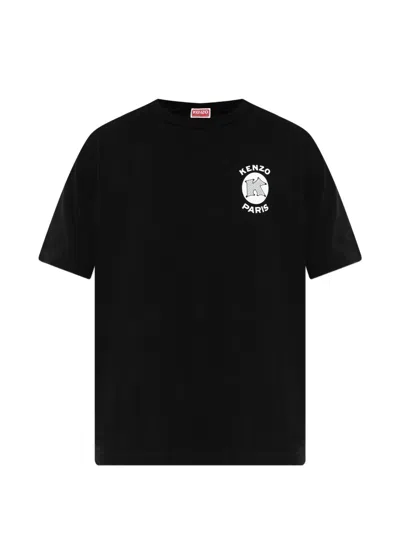 Kenzo Paris Emblem Logo-print Cotton T-shirt In Black
