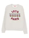 Kenzo Paris Graphic Crew-neck Sweatshirt In Neutral