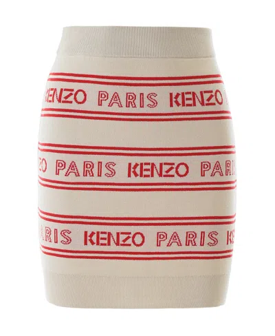Kenzo Paris Logo Motif Skirt In Multicolor