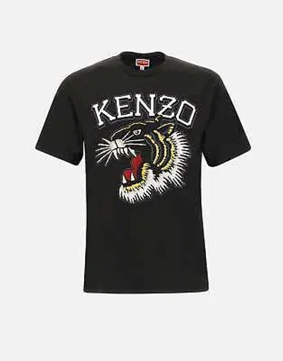 Pre-owned Kenzo Paris Maxi Tiger Varsity T-shirt, Black 100% Original