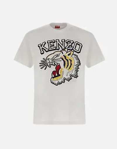 Pre-owned Kenzo Paris Tiger Varsity Cotton Tee White Men's 100% Original