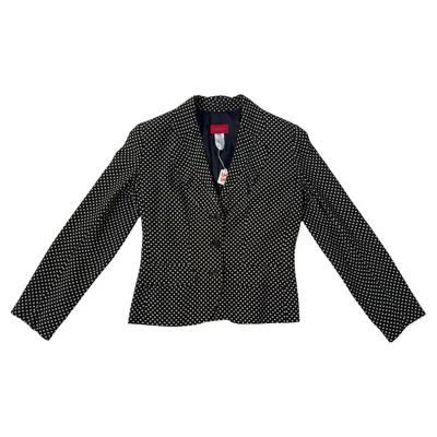 Pre-owned Kenzo Paris Vintage 1990s Polka Dot Fitted Blazer In Black